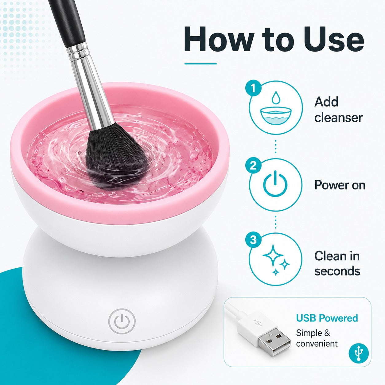 Automatic Makeup Brush Cleaner