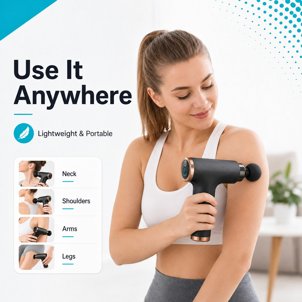 Heat & Cold Massage Gun, 4 Heads 🔥❄️
