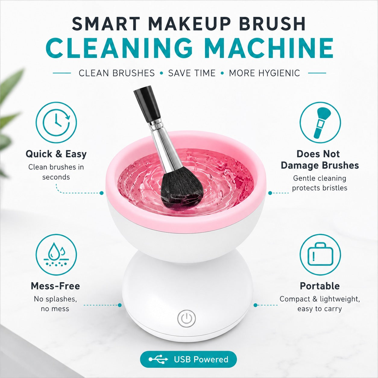Automatic Makeup Brush Cleaner