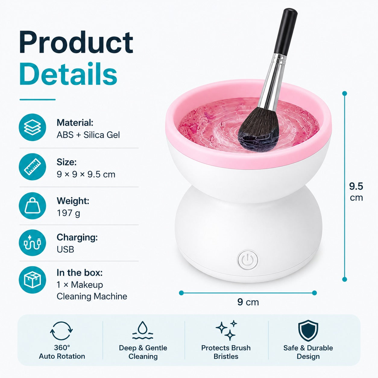 Automatic Makeup Brush Cleaner