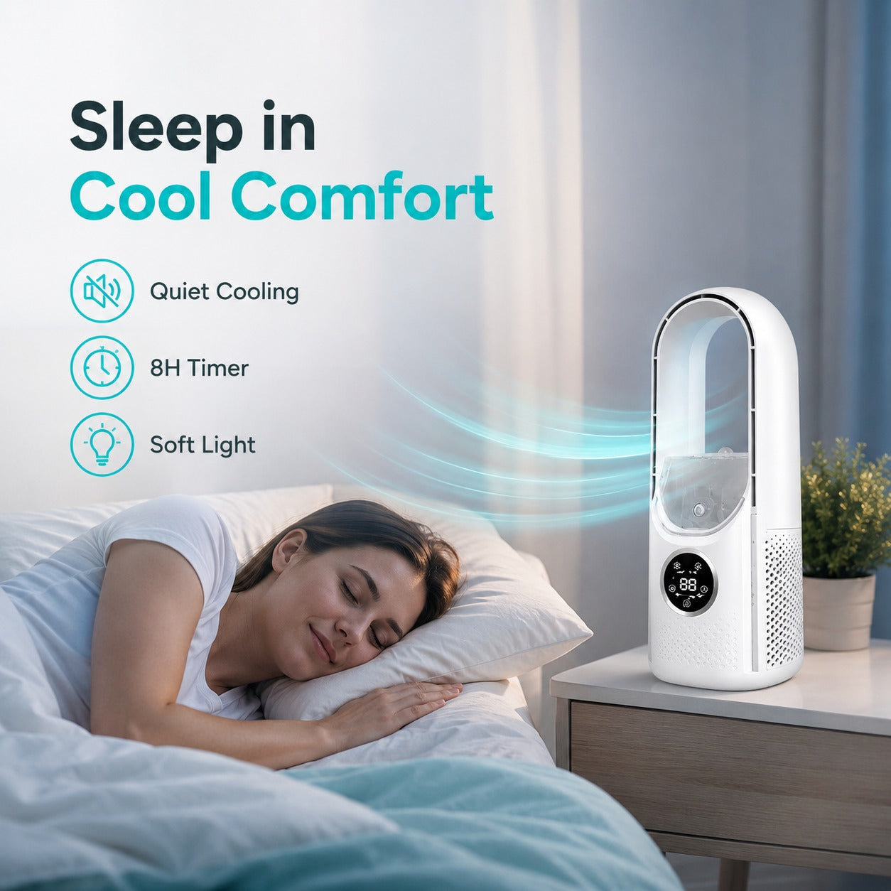 Bladeless Mist Fan with Humidifier