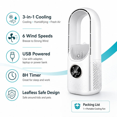 Bladeless Mist Fan with Humidifier