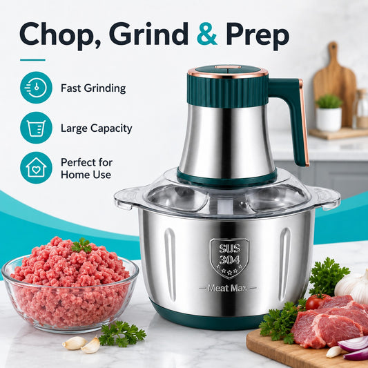 Electric Meat Grinder, 5L Stainless Steel