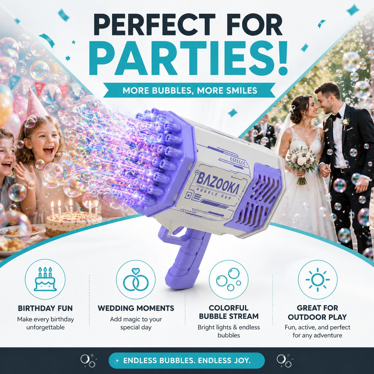 Bazooka Bubble Gun – 69 Holes 💥