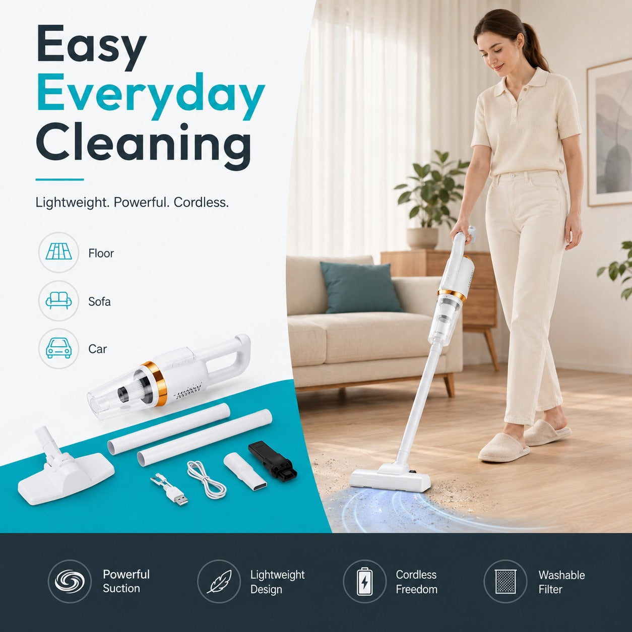 2-in-1 Car & Home Vacuum Kit