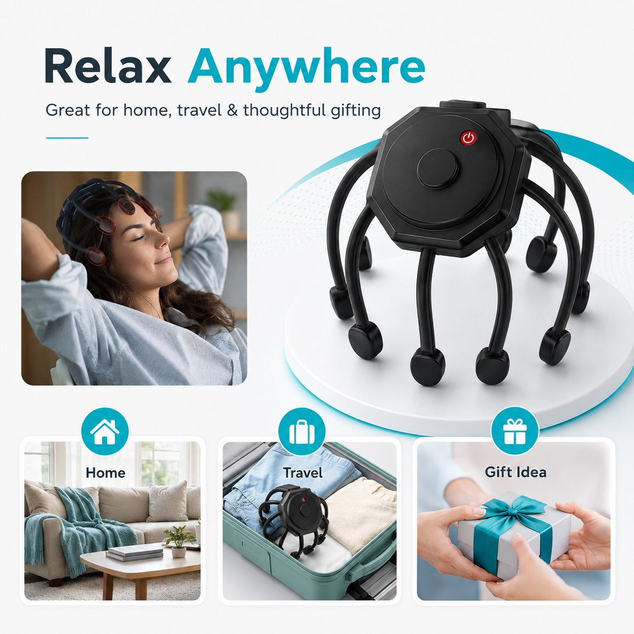 Hands-Free Scalp Massager