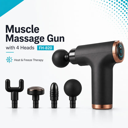 Heat & Cold Massage Gun, 4 Heads 🔥❄️