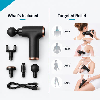 Heat & Cold Massage Gun, 4 Heads 🔥❄️